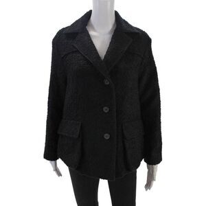 CIVIDINI Womens Three Button Notched Lapel Alpaca Blazer Jacket Black Size IT 44